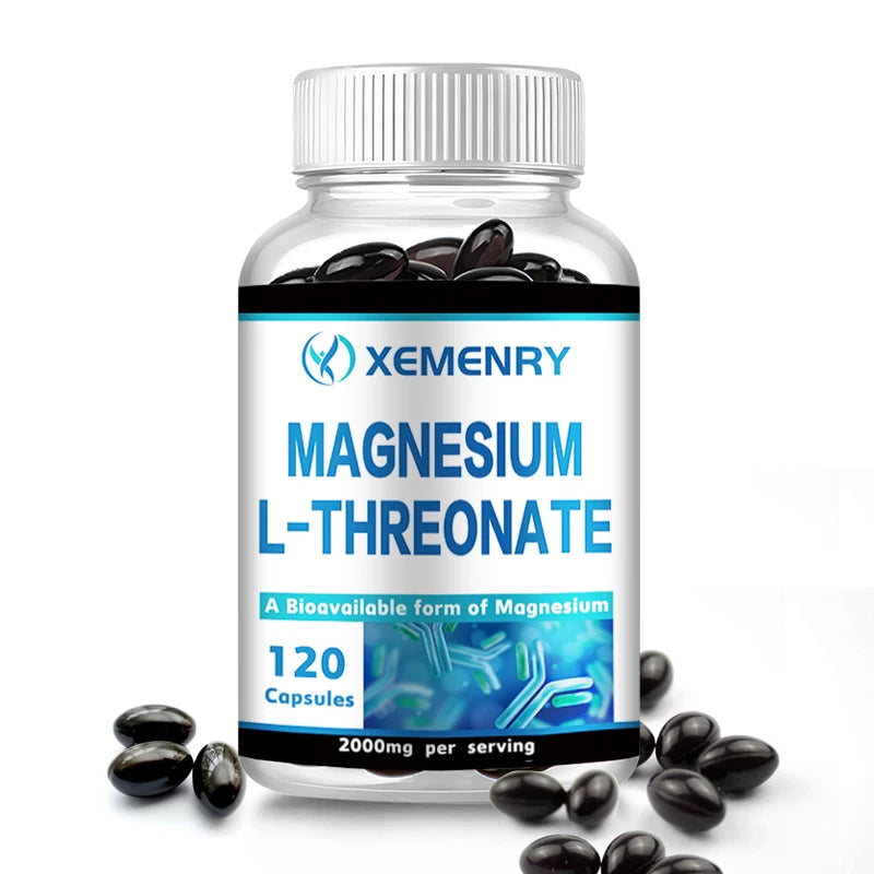 Magnesium L-Threonate Capsules – Bioavailable Form for Sleep and Cognitive Function Support - 120 Capsules