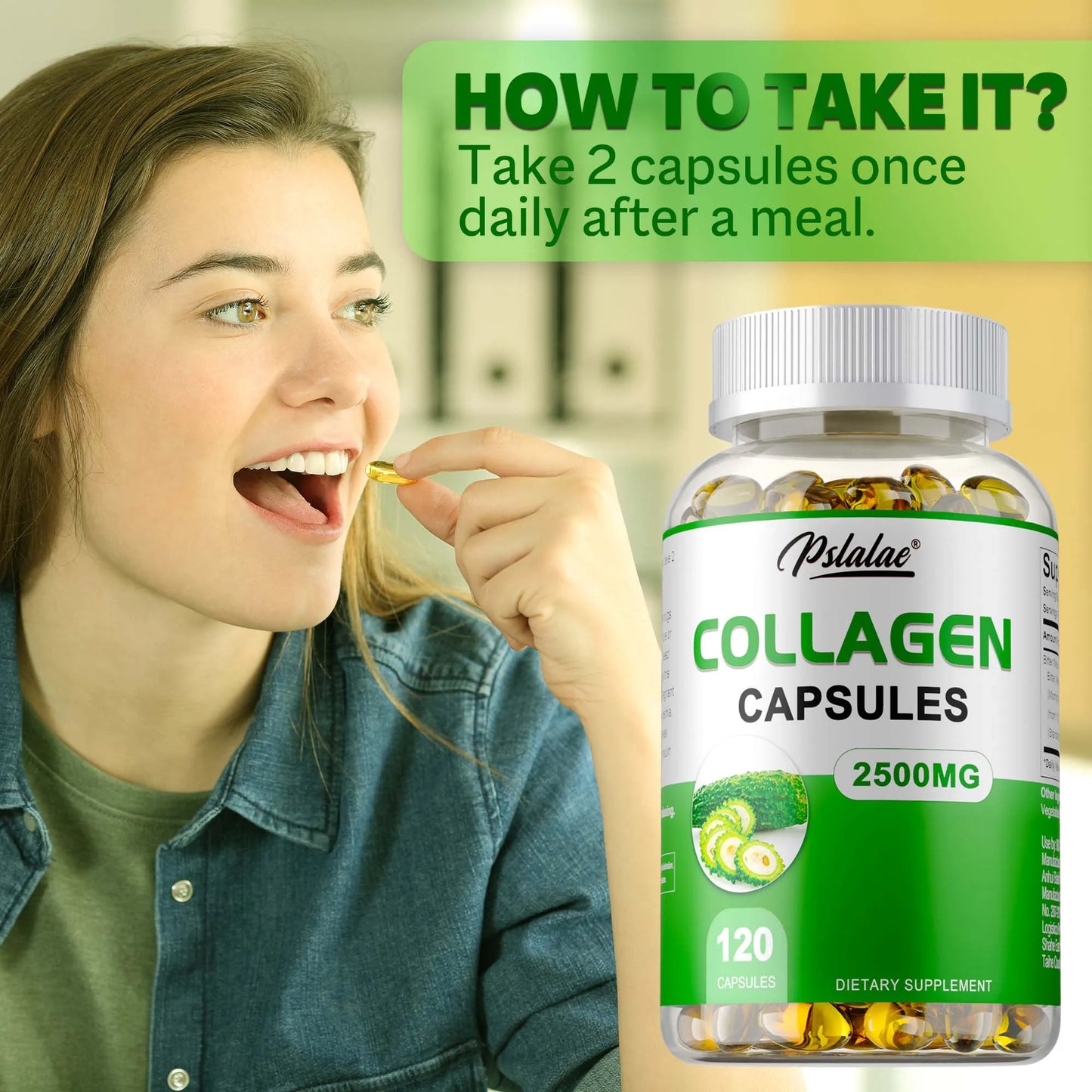 Collagen - With Bitter Melon Extract To Promote Weight Management, Reduce Body Anxiety - 120 Capsules