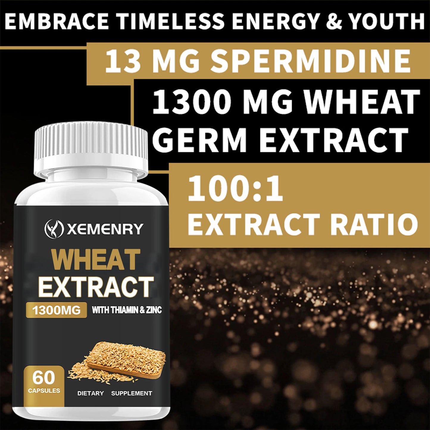 Fermented Wheat Germ Extract - Healthy Aging, Antioxidant, Immune Support - 60 Capsules
