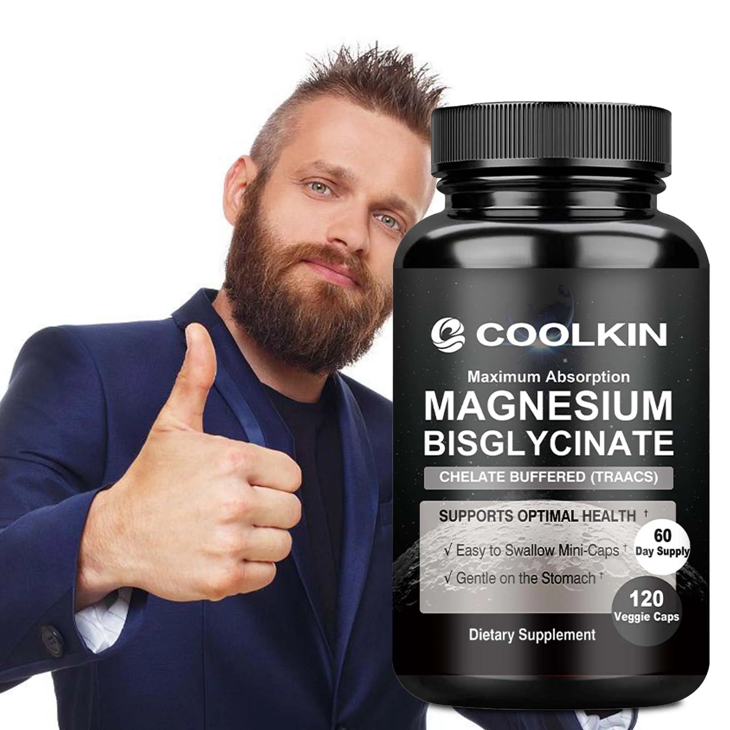 Magnesium Bisglycinate - Provides Energy, Heart, Muscle, Bone and Joint Support, and Boosts Metabolism - 120 Capsules