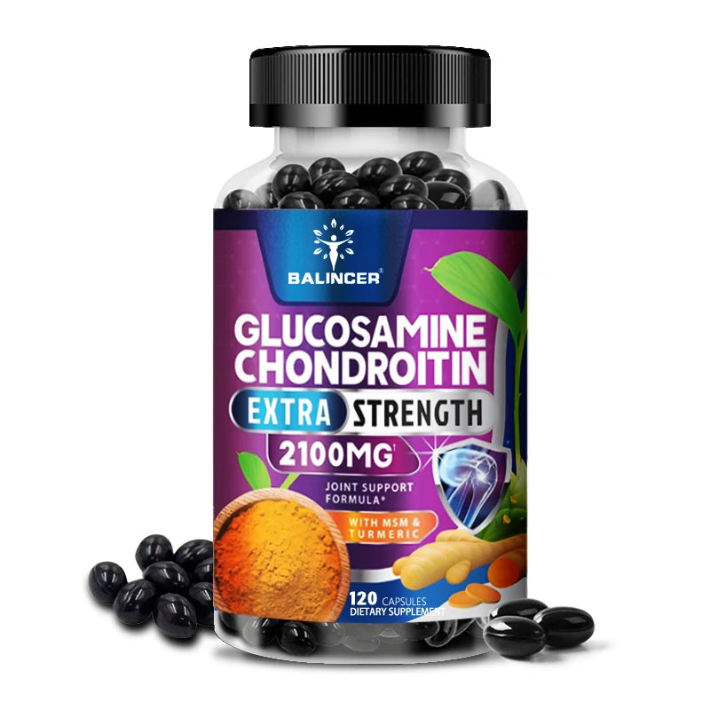 Chondroitin Turmeric MSM Glucosamine Triple Strength 2100 Mg for Hips, Knees, Joints & Back Comfort - Joint Supplements