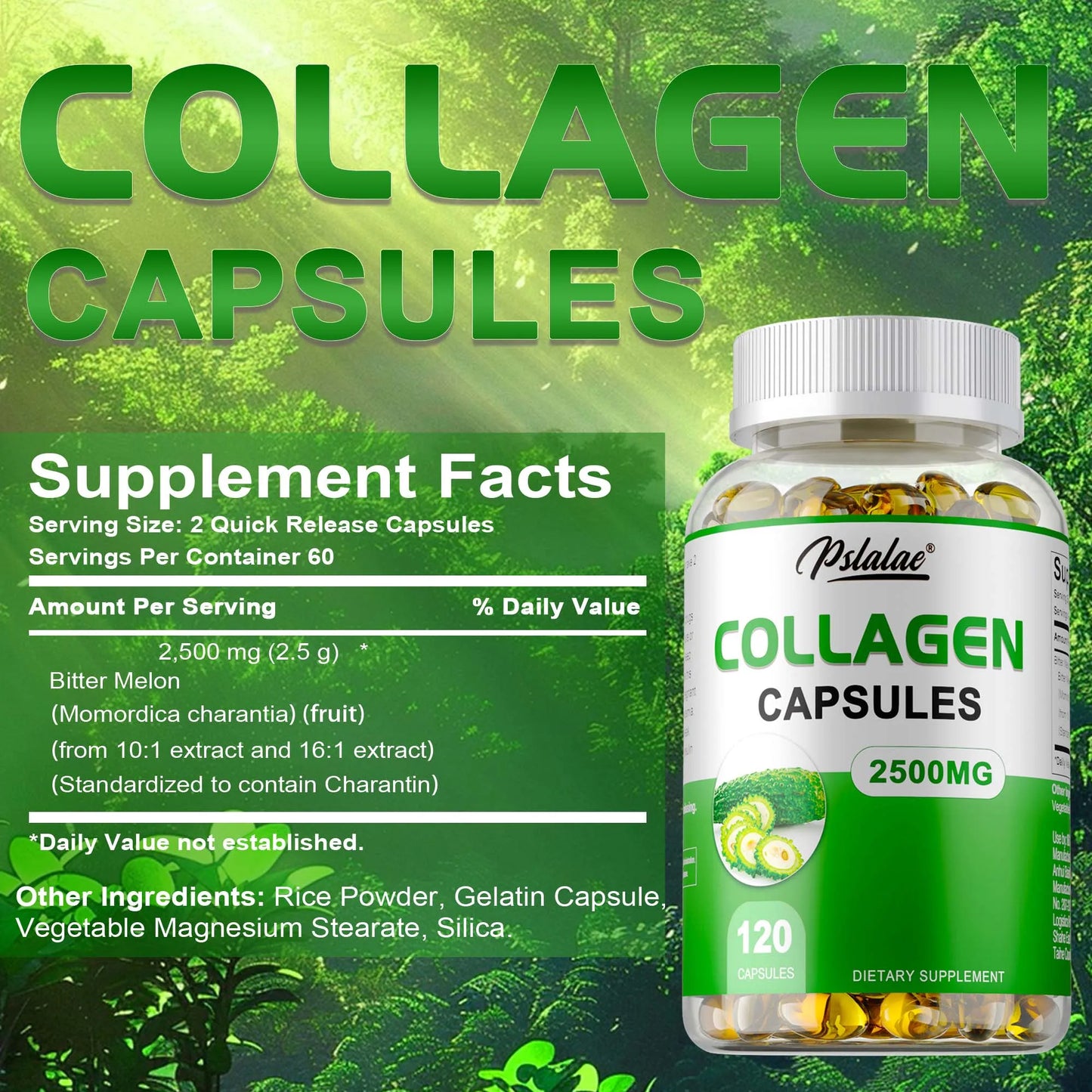 Collagen - With Bitter Melon Extract To Promote Weight Management, Reduce Body Anxiety - 120 Capsules