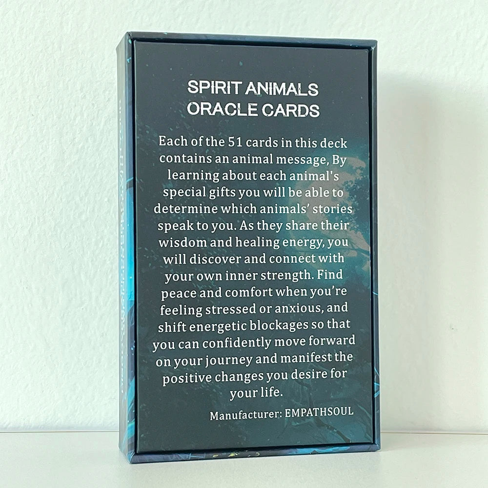 Spirit Animals Oracle Cards, Tarot Cards, Animals Message, Taro Deck with Keywords, Fortune Telling Toys, 12x7cm, 52-Cards