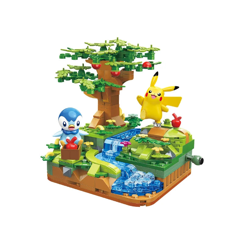 Pokemon Pet Elf Pikachu Psyduck Sunflora Slowpoke Action Figure Assembled Model Keeppley Building Block Toys Kids Festival Gifts