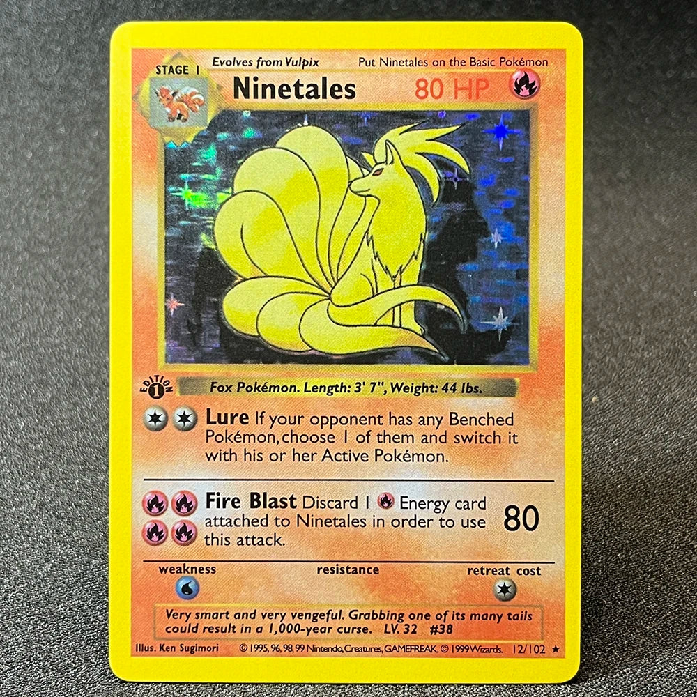 PKM Foil Cards Charizard Blastoise Venusaur Alakazam Mewtwo Zapdos Raichu 1996 1st Edition Game Collection PTCG Proxy Cards