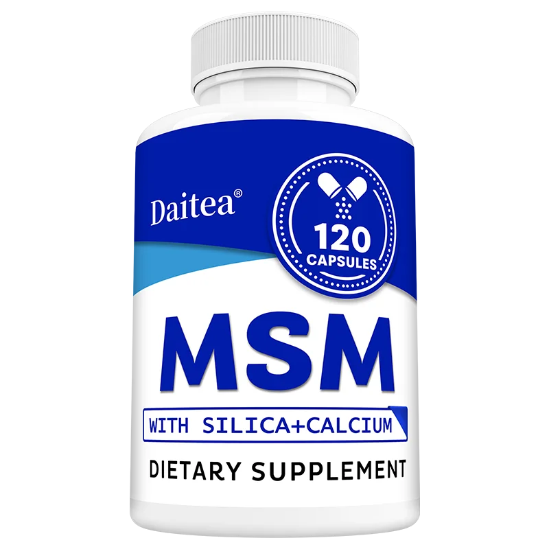 MSM with Silica + Calcium Capsules – Supports Bone Health – Promotes Healthy Hair and Nails – Non-GMO, Gluten-free, Vegan