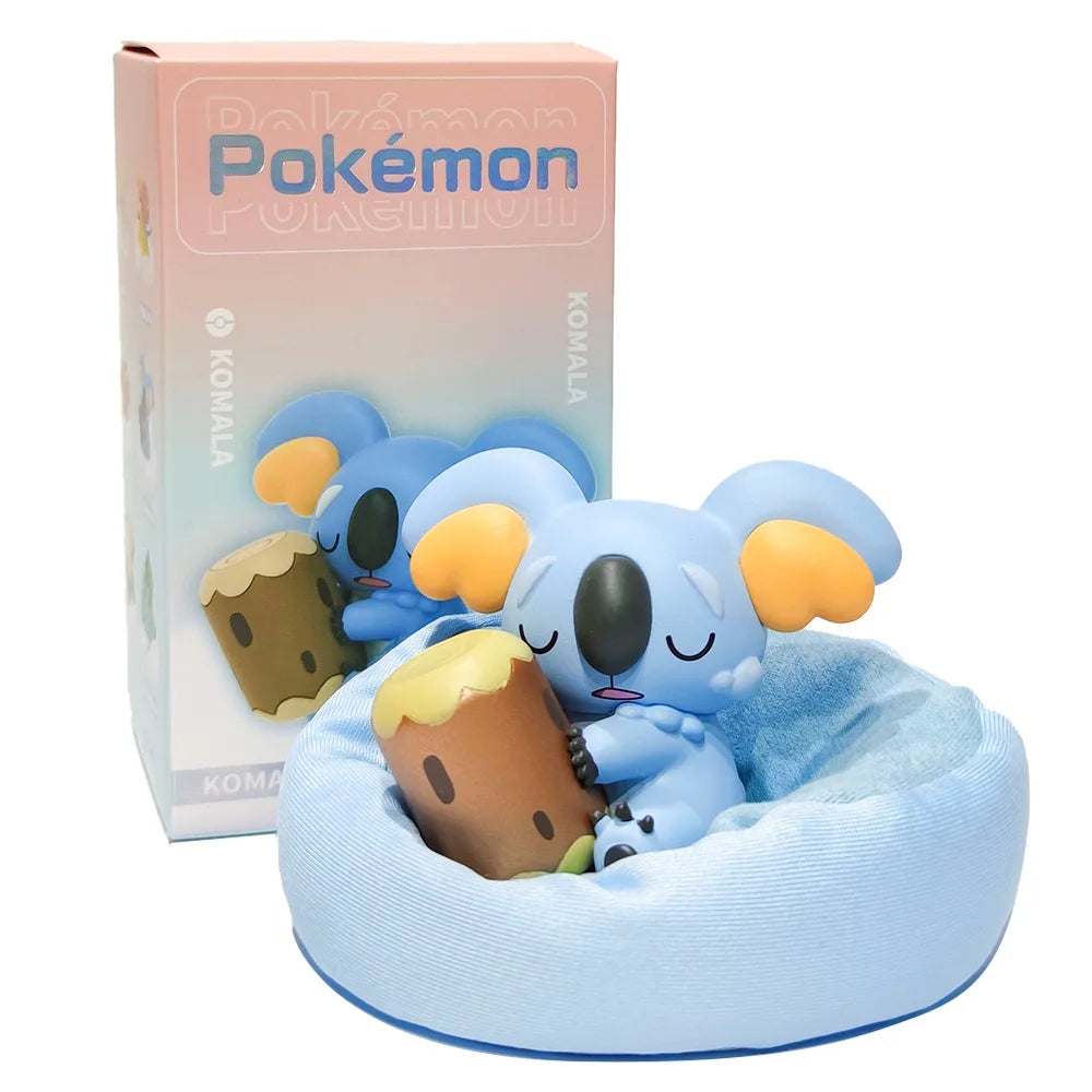 Genuine Pokemon Set Model Anime Leisure time Series Figure Slowpoke Charmander Gonbe Rowlet Car Interior Sleeping Position Toys