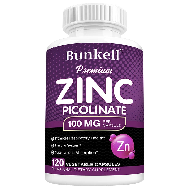 Premium Zinc Picolinate 100 Mg - Immune Defense Strengthens The Immune System and Cell Regeneration, Natural Antioxidant