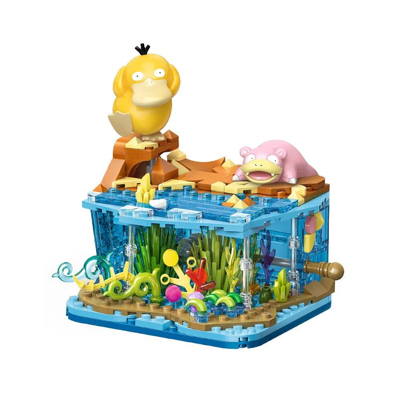 Pokemon Pet Elf Pikachu Psyduck Sunflora Slowpoke Action Figure Assembled Model Keeppley Building Block Toys Kids Festival Gifts