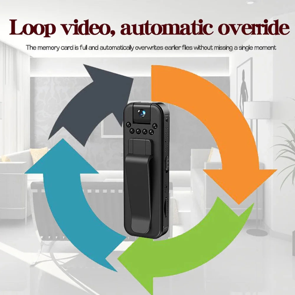 HD Mini Camera Portable Small Digital Video Recorder Police BodyCam Infrared Night Vision Miniature Camcorder