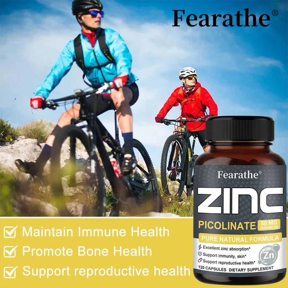 Zinc Capsules Help The Body's Immune Defense, Hair, Skin, Nails, Energy, Super Absorbable, Non-GMO, Gluten Free, Vegetarian
