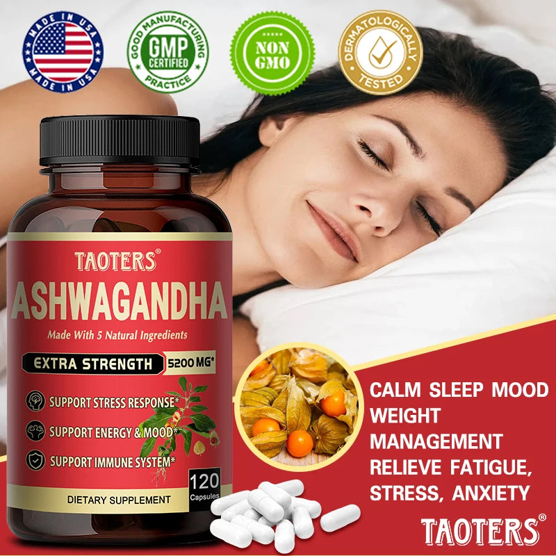 Ashwagandha High Concentrate Turmeric, Rhodiola Rosea, Ginger, Black Pepper - Mood, Immune, Energy Support