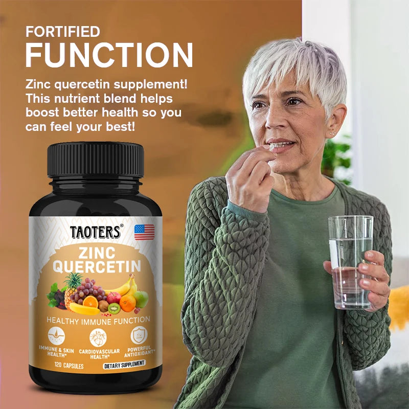 Quercetin Antioxidant Supplements Lung Support Cardiovascular Skin Health Immune Function Anti-Inflammatory Beauty & Health Zinc