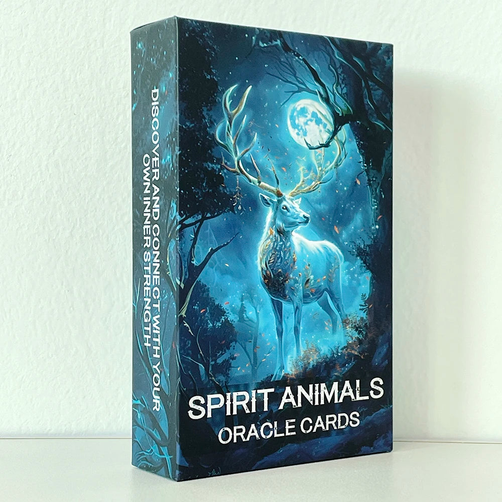 Spirit Animals Oracle Cards, Tarot Cards, Animals Message, Taro Deck with Keywords, Fortune Telling Toys, 12x7cm, 52-Cards