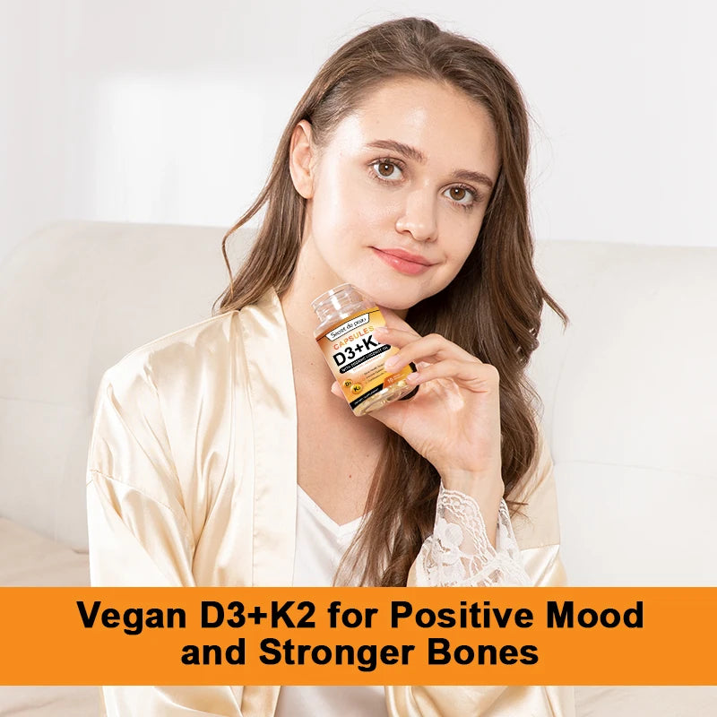 Vitamin K2 (MK7) with D3 Supplement Non-GMO Dietary Supplement for Bone, Teeth, Muscle and Immune Health Support