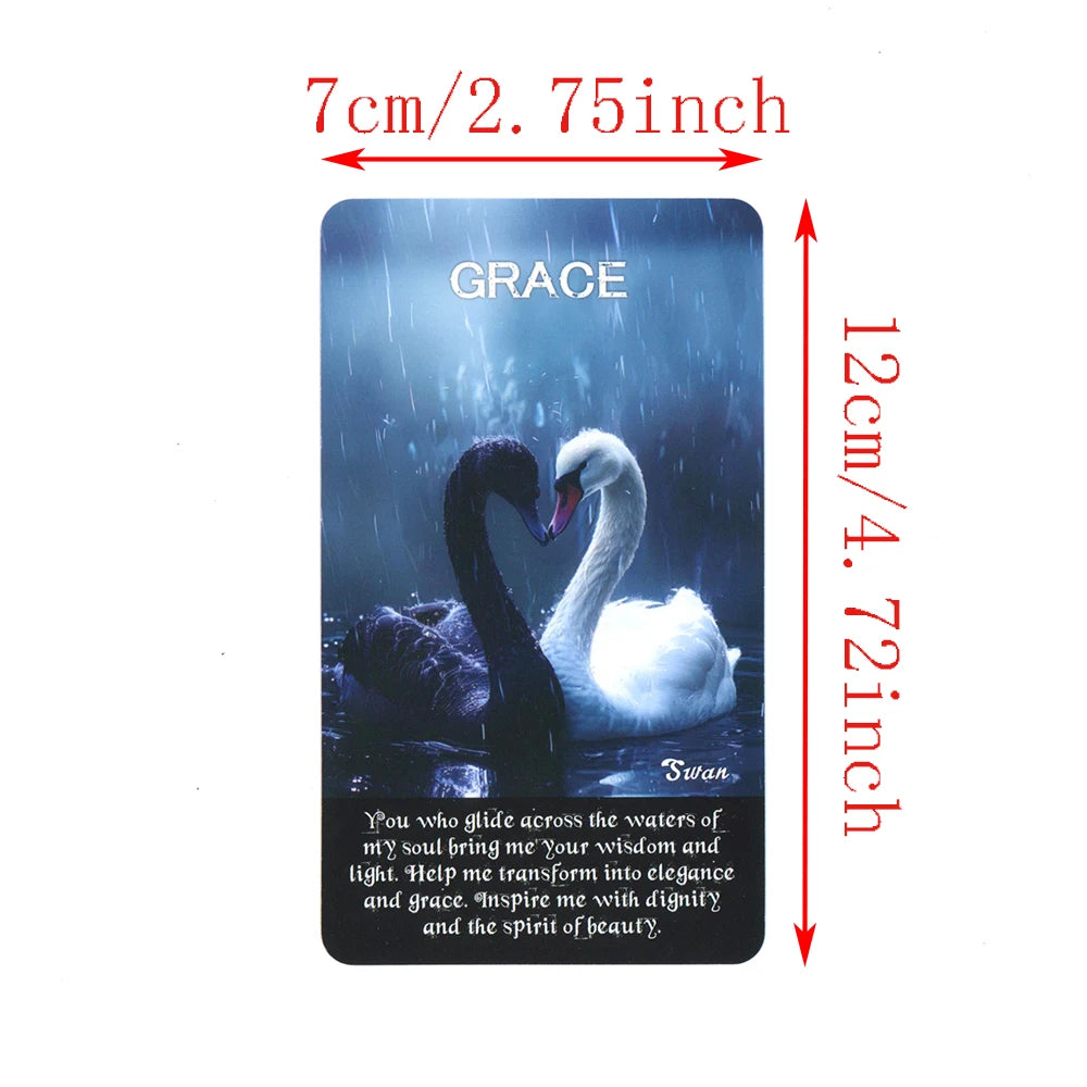 Spirit Animals Oracle Cards, Tarot Cards, Animals Message, Taro Deck with Keywords, Fortune Telling Toys, 12x7cm, 52-Cards
