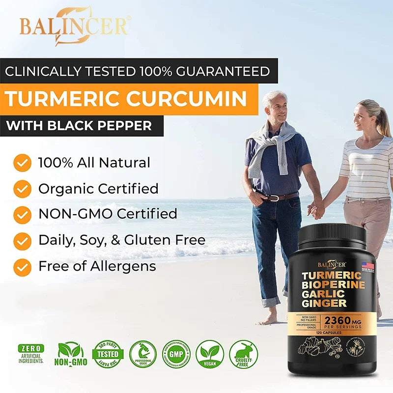 Turmeric Extract - Supports Rapid Vitamin Absorption and Anti-Inflammatory, Joint Muscle, Immune, Digestive Health, 120 Capsules