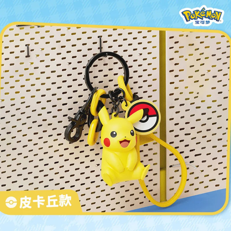 6 Styles Pokemon Cartoon Pikachu Gengar Sprigatito Fuecoco Quaxly Sylveon Keychain Pendant Backpack Decorations Car Key Pendant