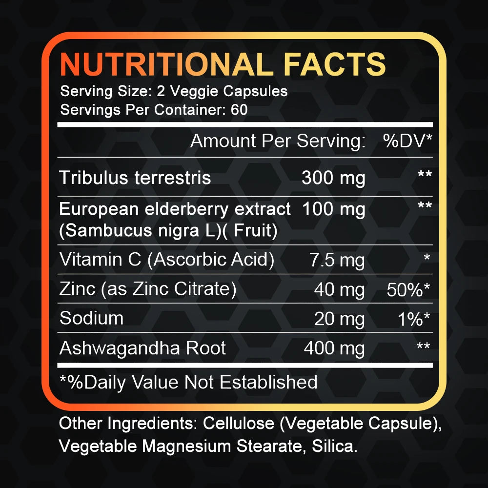 Male Relationship Supplement, Hypoallergenic, Shelf Life 2-1.0 Years, Enhances Endurance and Energy