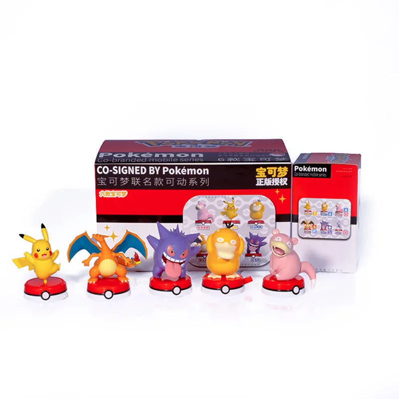 Pokemon Model Kit Anime Characters Figure Gengar Pikachu Charizard Slowpoke Mewtwo Series Car Interior Hand Position Toys Gifts