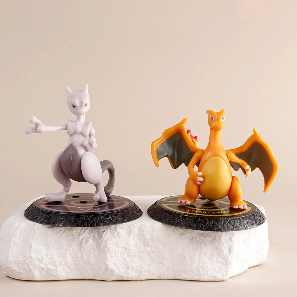 Pokemon 6Pcs Anime Figure Pikachu 6-7cm Figure Charizard Blastoise Squirtle Bulbasaur Action Figures Model Toys Gifts
