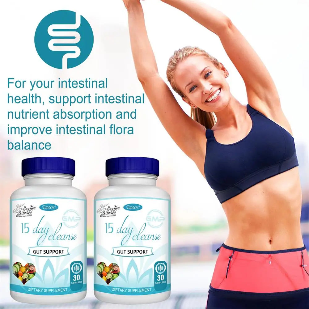 15-Day Bowel Cleanse & Detox Capsules, Supports Intestines & Colon, Cleanses & Detoxifies, Relieves Bloating, Constipation