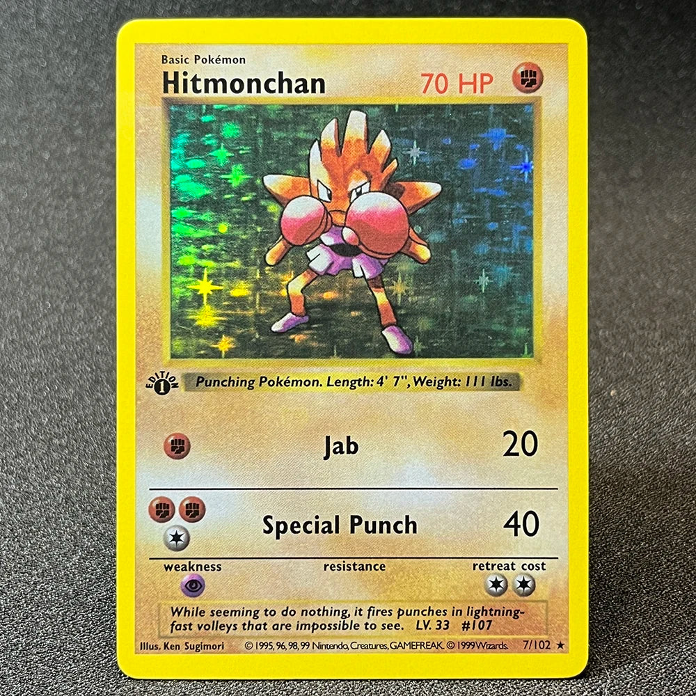 PKM Foil Cards Charizard Blastoise Venusaur Alakazam Mewtwo Zapdos Raichu 1996 1st Edition Game Collection PTCG Proxy Cards