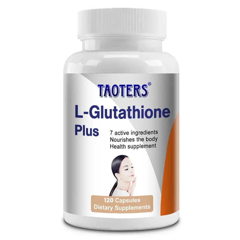 L-Glutathione supplement, antioxidant, supports immune system, skin and overall health, inhibits melanin production