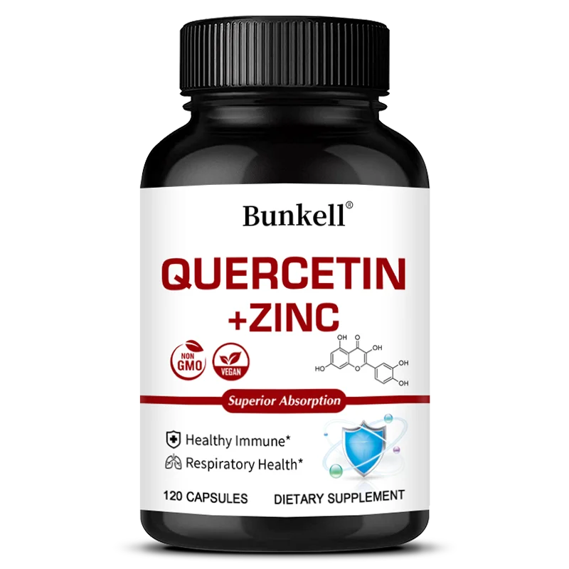 Quercetin + Zinc Capsules - Supports Immune and Respiratory Health, Seasonal Allergy Relief, Highly Absorbable, Non-GMO