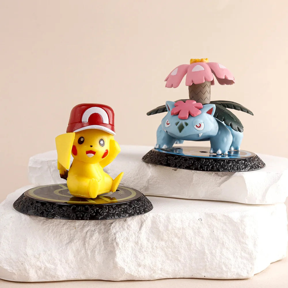 Pokemon 6Pcs Anime Figure Pikachu 6-7cm Figure Charizard Blastoise Squirtle Bulbasaur Action Figures Model Toys Gifts