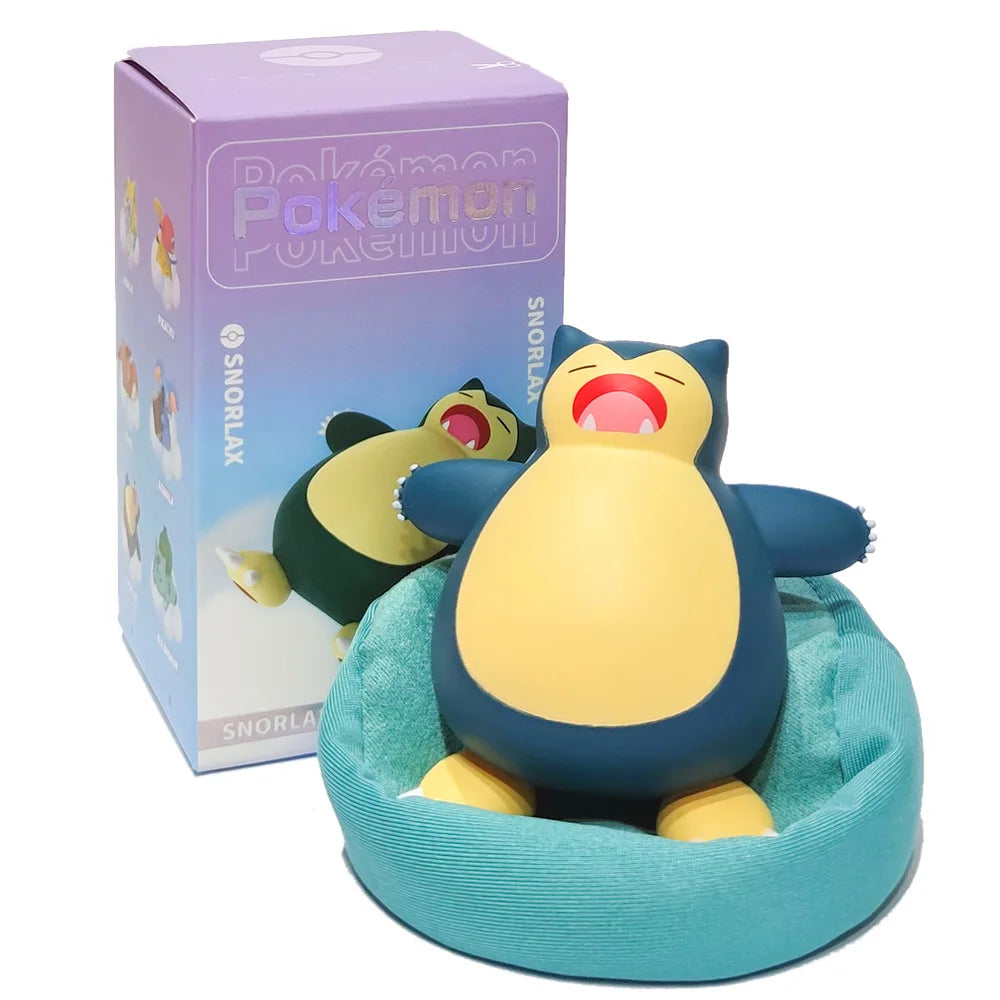 Genuine Pokemon Set Model Anime Leisure time Series Figure Slowpoke Charmander Gonbe Rowlet Car Interior Sleeping Position Toys