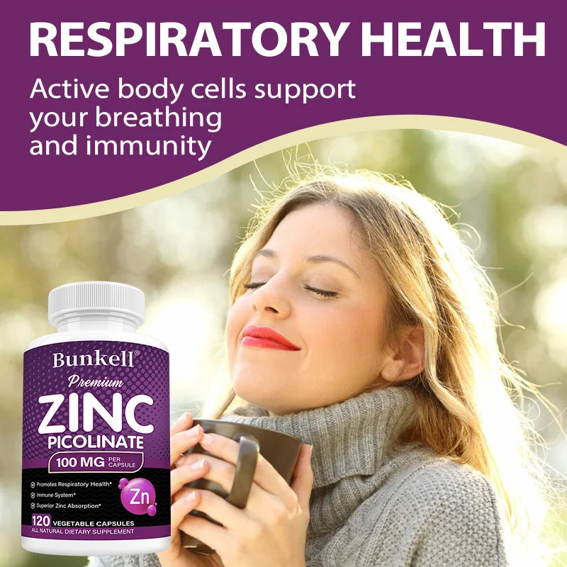 Premium Zinc Picolinate 100 Mg - Immune Defense Strengthens The Immune System and Cell Regeneration, Natural Antioxidant