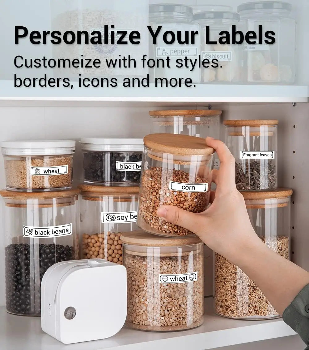 Phomemo P12 Label Maker with Tape Mini Label Font Sticker Maker for Home Office Portable Bluetooth Label Printer Color Printing