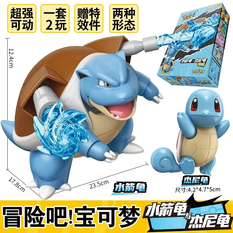 10pcs Keeppley Building Block Pokemon Pikachu Blastoise Greninja Charizard Venusaur Mewtwo Assembly Model Anime Doll Kids Toys