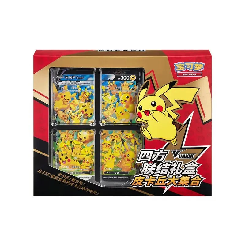Genuine Original Pokemon PTCG Card Quartet Coupling V-UNION Gift Box Pikachu Big Gather Moru Trainer Gift Box PTCG Custom Toy