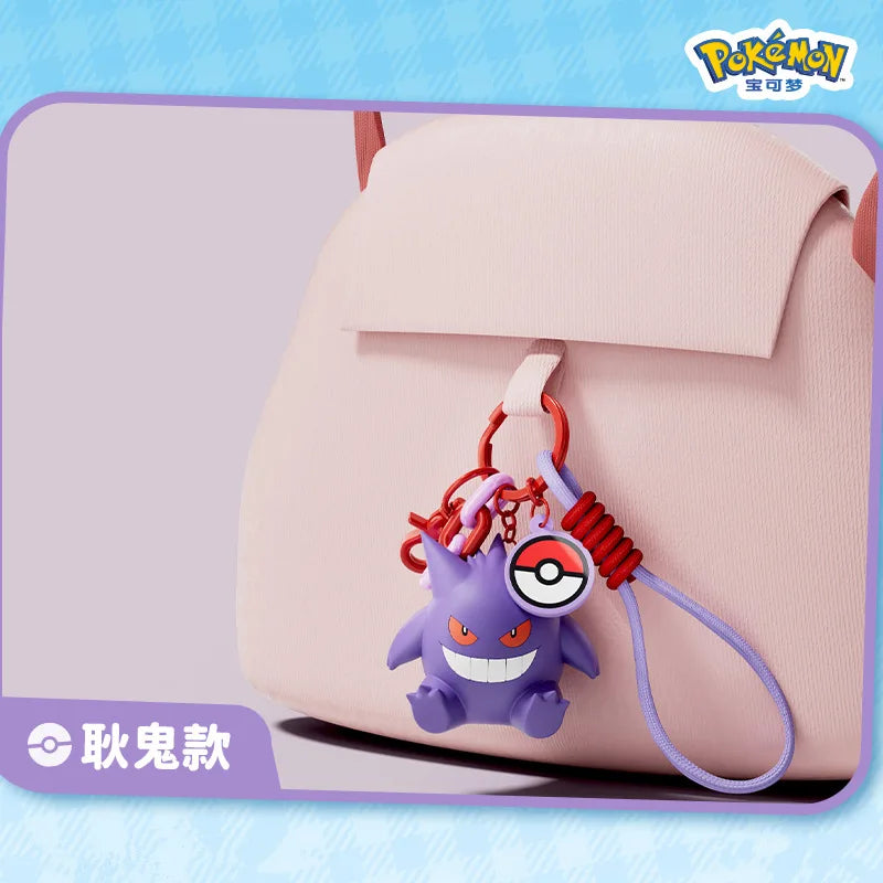 6 Styles Pokemon Cartoon Pikachu Gengar Sprigatito Fuecoco Quaxly Sylveon Keychain Pendant Backpack Decorations Car Key Pendant