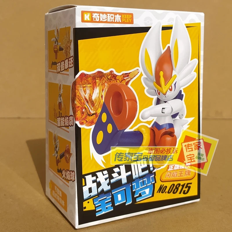 10pcs Keeppley Building Block Pokemon Pikachu Blastoise Greninja Charizard Venusaur Mewtwo Assembly Model Anime Doll Kids Toys