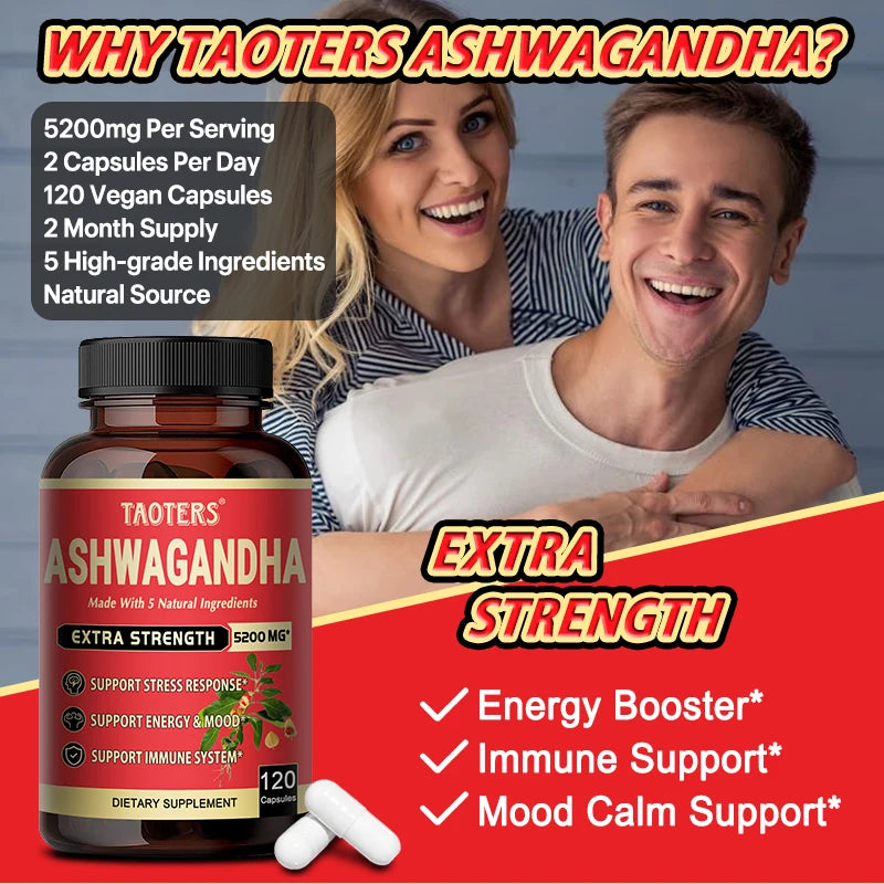Ashwagandha High Concentrate Turmeric, Rhodiola Rosea, Ginger, Black Pepper - Mood, Immune, Energy Support
