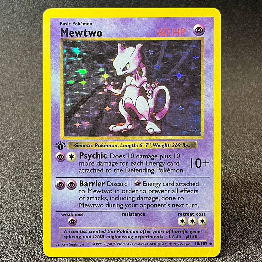 PKM Foil Cards Charizard Blastoise Venusaur Alakazam Mewtwo Zapdos Raichu 1996 1st Edition Game Collection PTCG Proxy Cards