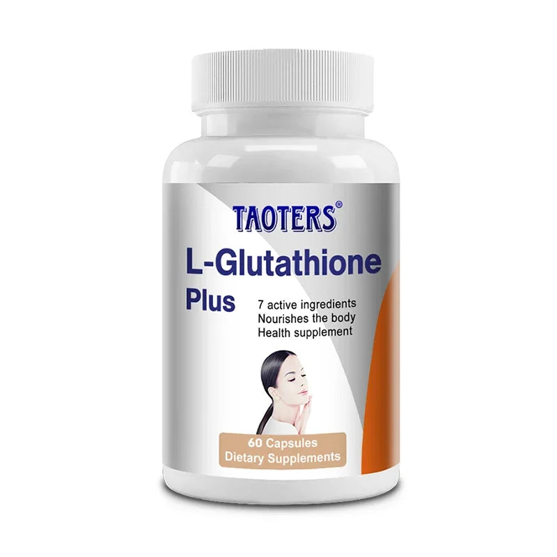 L-Glutathione supplement, antioxidant, supports immune system, skin and overall health, inhibits melanin production
