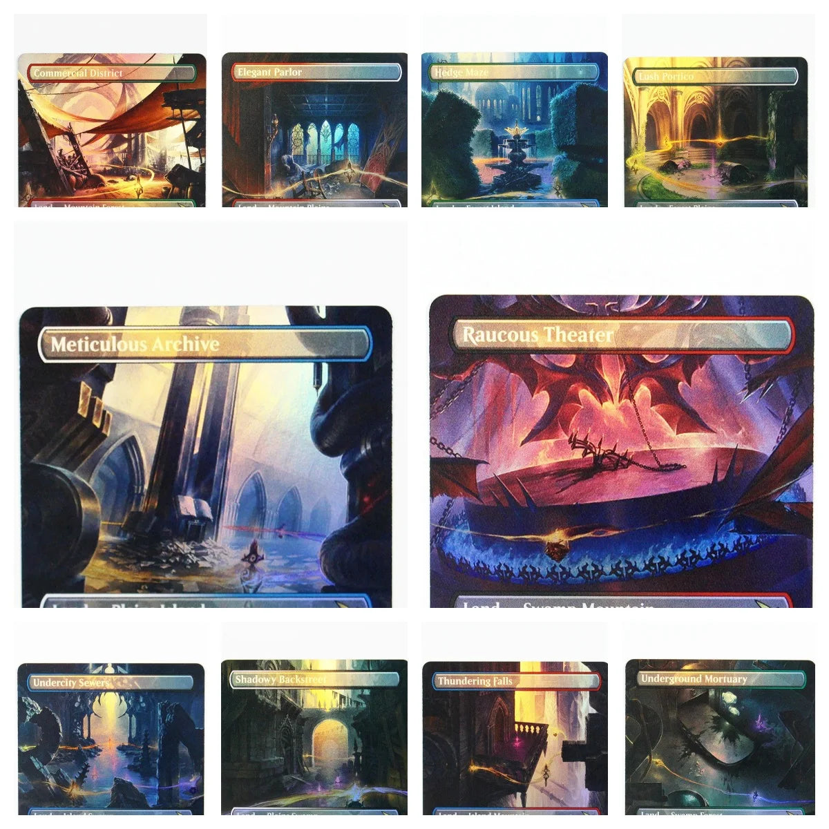 Holo/Foil Dual Lands borderless (MKM) TCG Magical proxy Cards Black Game Top Quality Gathering Board Game Trading Cards proxy