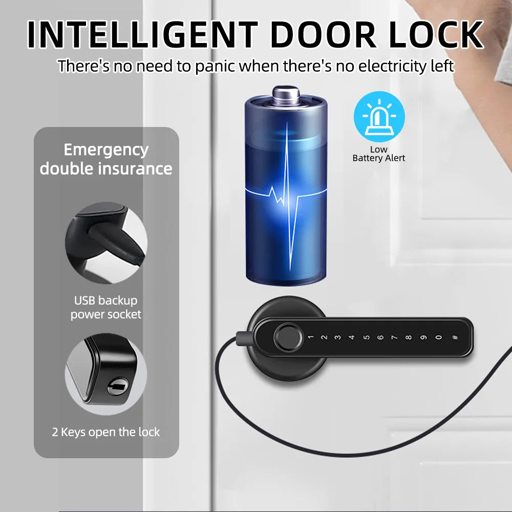 Aoresac Fingerprint Door Lock/Smart Door knob/Biometric Door Lock with passcode keypad keyless/APP Remote Control/Entry Door