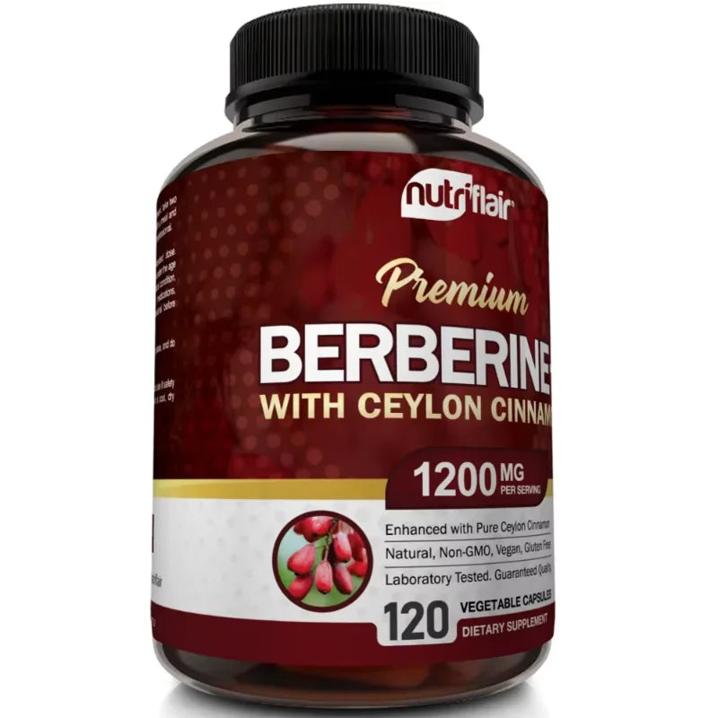 Premium Berberine HCl, Pure Ceylon Cinnamon Extract, Blood Sugar Balance, Cardiovascular Health, Supports Heart Health
