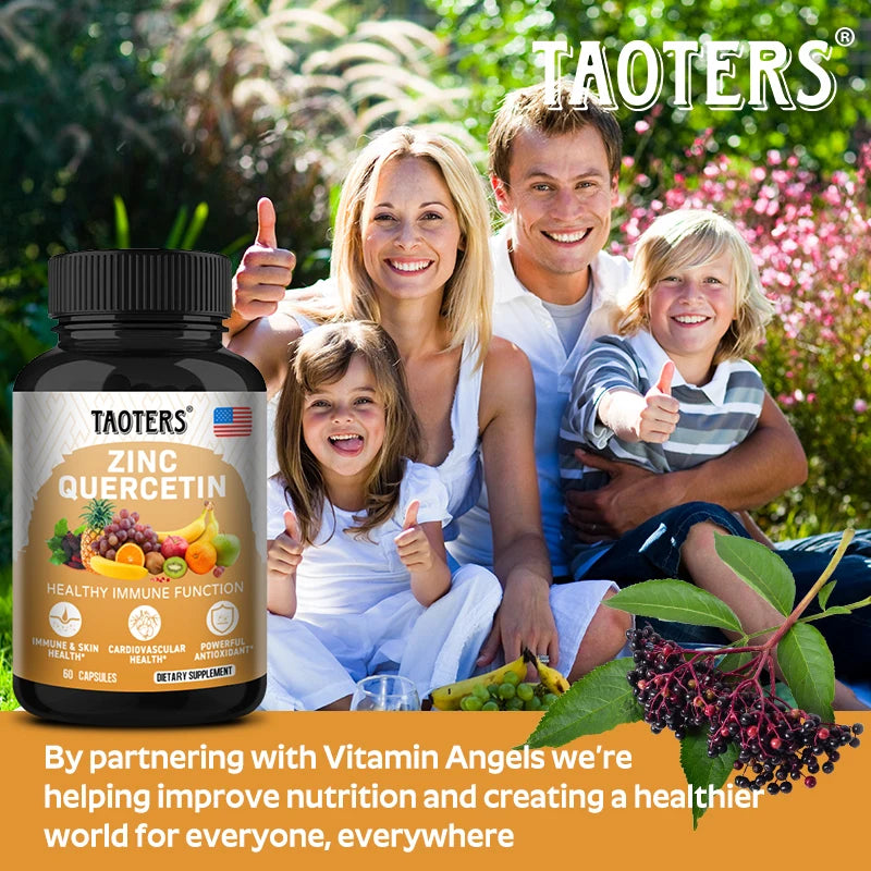 Quercetin with Zinc and Bromelain 1000 Mg Per Serving, 60Vegetarian Capsules, Antioxidant, Heart, Skin, Immune Support