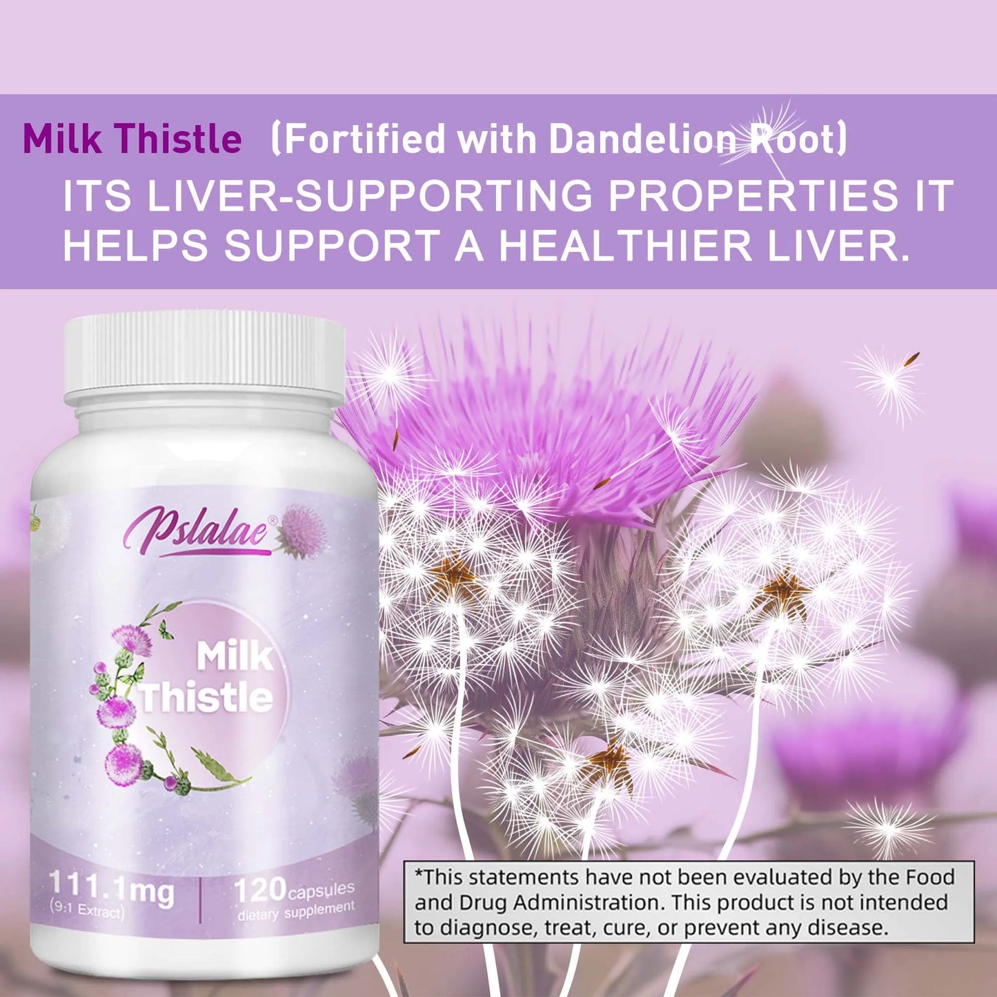 Milk Thistle - with Dandelion - Support Liver Detox Cleansing and Repair,Aids Digestion and Elimination of Toxins - 120 Capsules