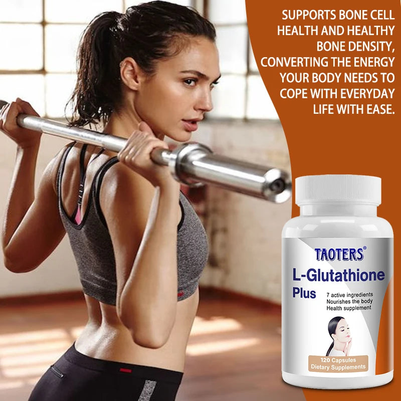 L-Glutathione supplement, antioxidant, supports immune system, skin and overall health, inhibits melanin production
