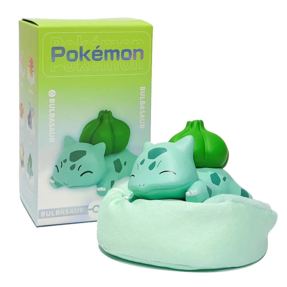 Genuine Pokemon Set Model Anime Leisure time Series Figure Slowpoke Charmander Gonbe Rowlet Car Interior Sleeping Position Toys