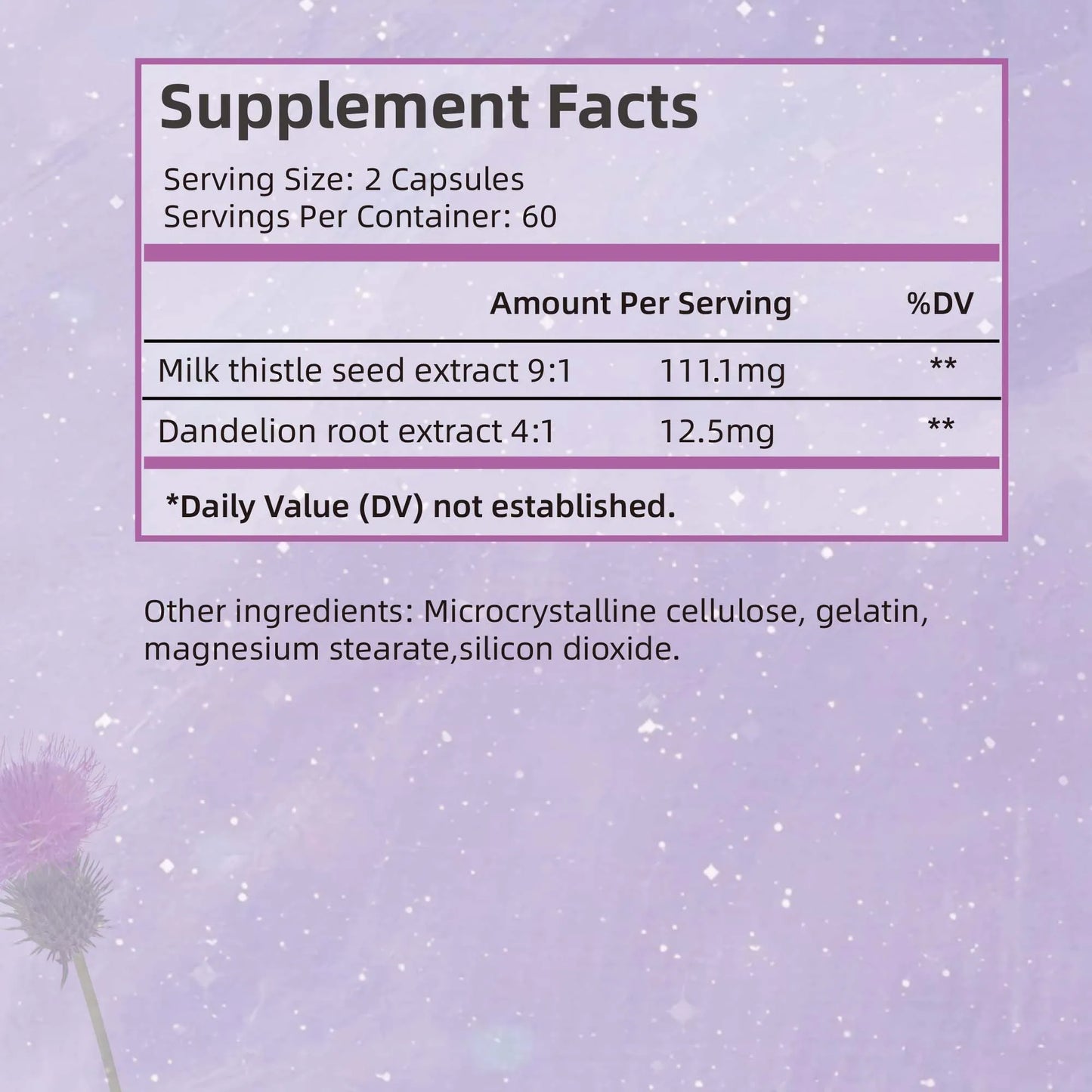 Milk Thistle - with Dandelion - Support Liver Detox Cleansing and Repair,Aids Digestion and Elimination of Toxins - 120 Capsules