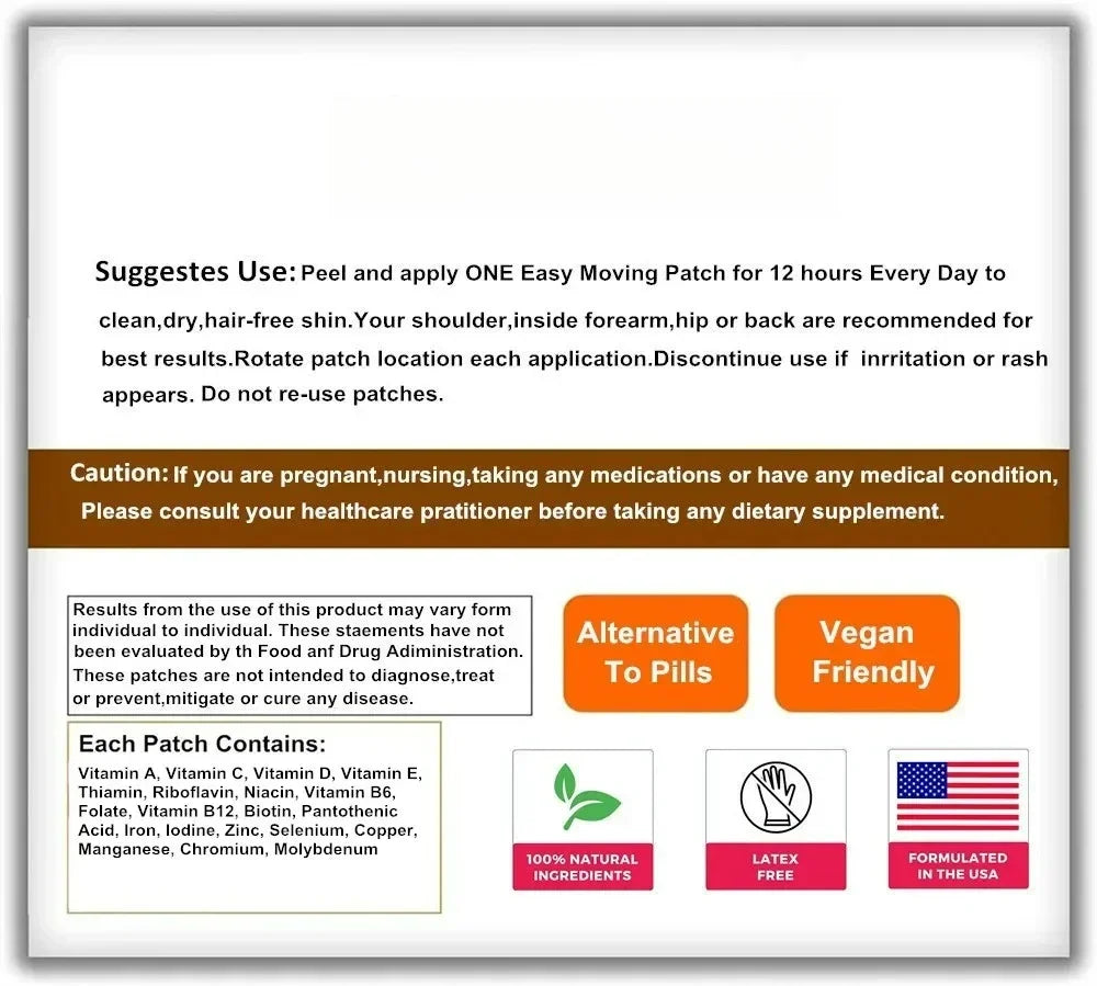 30 Patches Alpha Lipoic Acid Transdermal Patches with Vitamin B1 CoQ10-Supports Antioxidant Health