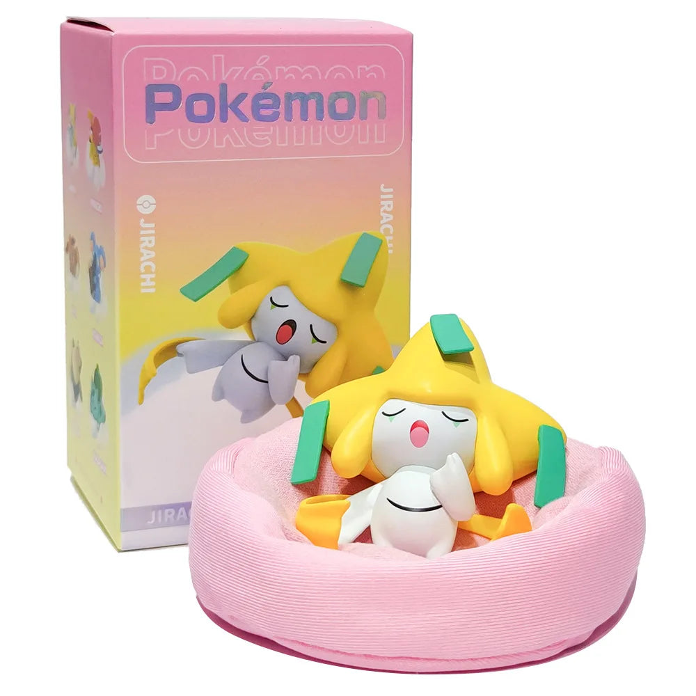 Genuine Pokemon Set Model Anime Leisure time Series Figure Slowpoke Charmander Gonbe Rowlet Car Interior Sleeping Position Toys